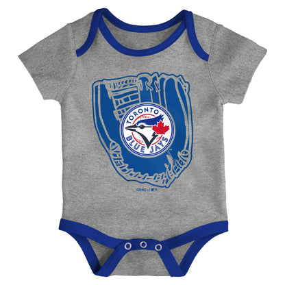 Infant Toronto Blue Jays Future Creeper Onesie 3 Pack Set - Pro League Sports Collectibles Inc.