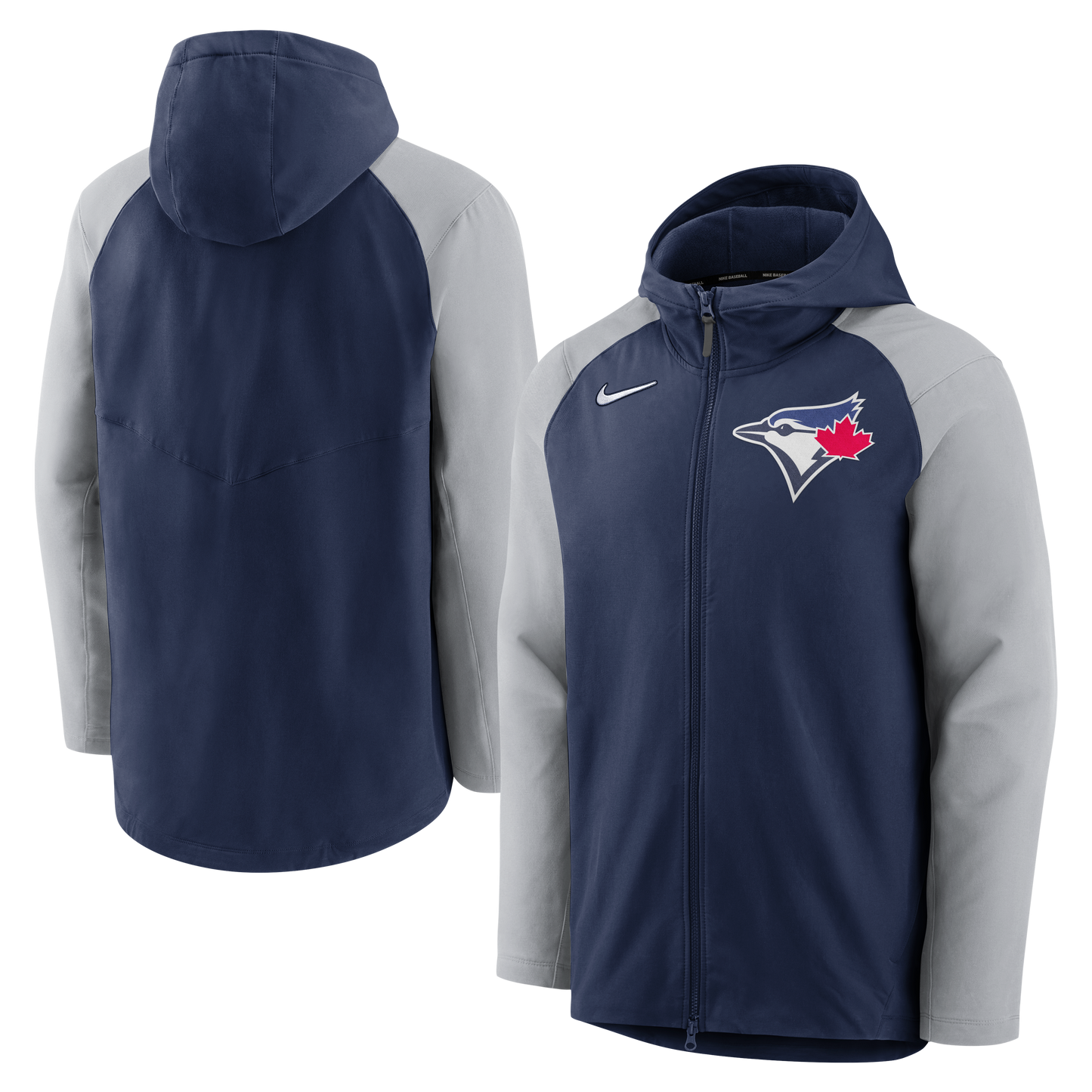 Toronto Blue Jays Nike Navy/Gray Authentic Collection Player Performance Hoodie Full-Zip Jacket - Pro League Sports Collectibles Inc.