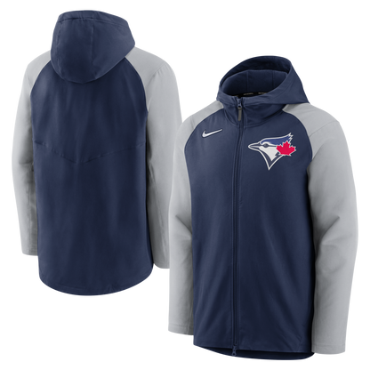 Toronto Blue Jays Nike Navy/Gray Authentic Collection Player Performance Hoodie Full-Zip Jacket - Pro League Sports Collectibles Inc.