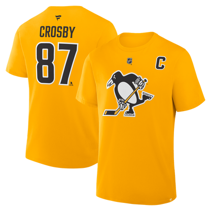 Sidney Crosby #87 Pittsburgh Penguins Fanatics Authentic Stack Name and Number T-Shirt - Gold