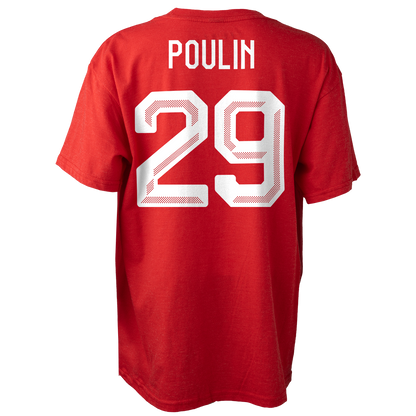 Marie-Philips Poulin #29 Hockey Canada Bauer 2026 Winter Olympics Player Name & Number T-Shirt – Red