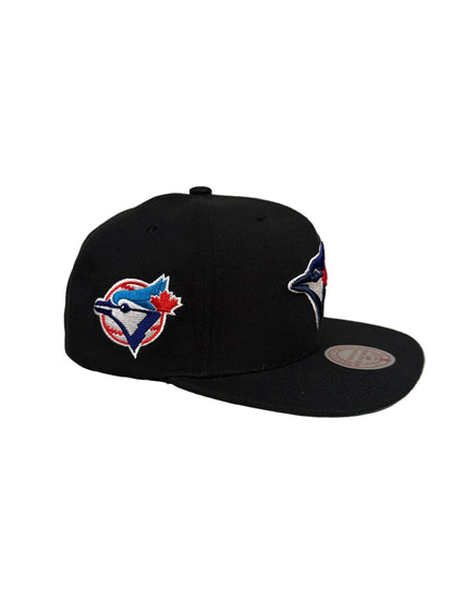 Toronto Blue Jays Top Shot Mitchell & Ness MLB Cooperstown Side patch Original Fit Snapback Hat - Black