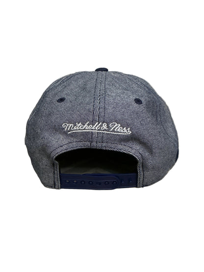 Toronto Blue Jays Mitchell & Ness Shark Pro Pinch A-Frame Structured Fit Snapback Hat - Denim