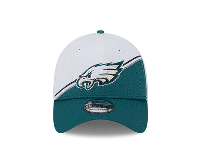 Philadelphia Eagles New Era 2023 Sideline 39THIRTY Flex Hat - White/Midnight Green - Pro League Sports Collectibles Inc.