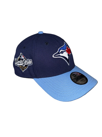 Youth Toronto Blue Jays New Era Navy 2-Tone 2025 World Series Side Patch 9FORTY Adjustable Hat