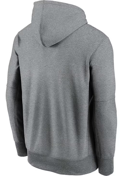 Detroit Lions Nike Team Wordmark Therma Pullover Hoodie - Grey Heather