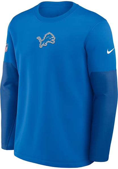 Detroit Lions Nike Sideline Coach Therma-Fit Long Sleeve Sweater - Blue