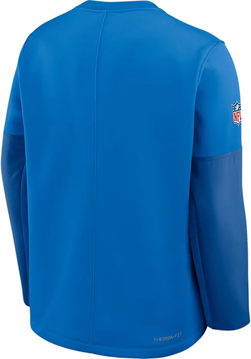 Detroit Lions Nike Sideline Coach Therma-Fit Long Sleeve Sweater - Blue