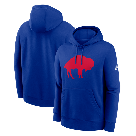 Buffalo Bills Throwback Logo Nike Club Fleece Pullover Hoodie - Royal