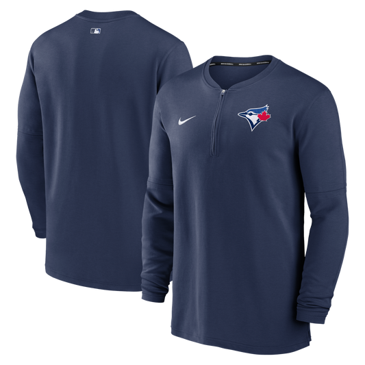 Toronto Blue Jays Nike Navy Authentic Game Time Performance Quarter-Zip Top