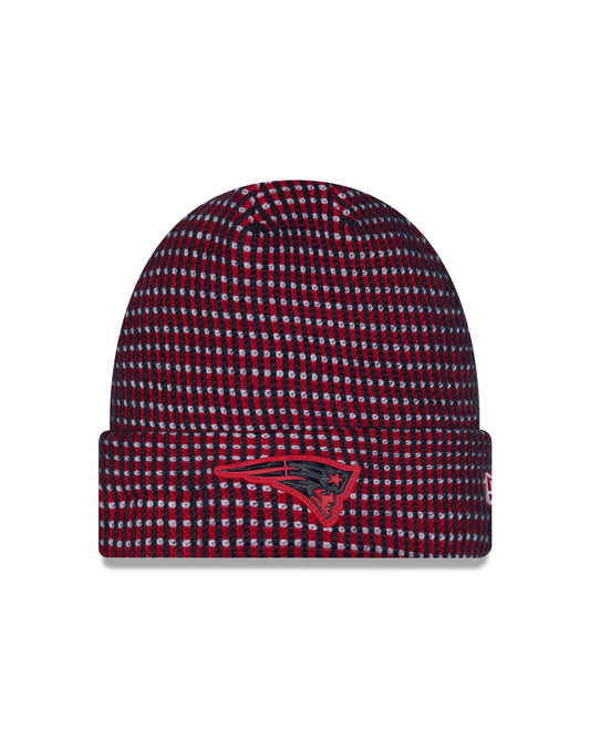 New England Patriots 2026 New Era NFL Sideline Cold Weather Cuff Knit Toque - Navy / Red