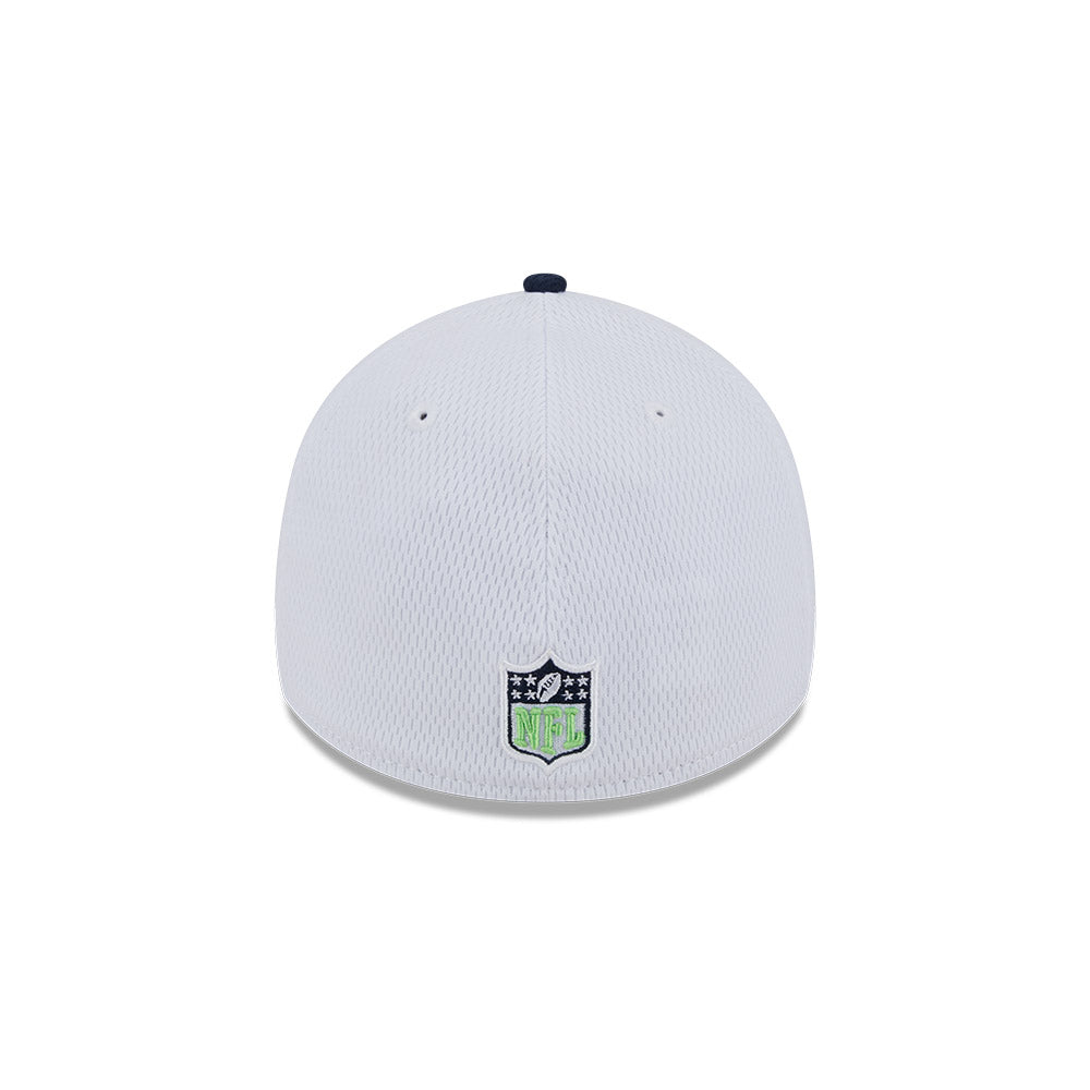 Seattle Seahawks New Era 2023 Sideline 39THIRTY Flex Hat - White/Navy - Pro League Sports Collectibles Inc.