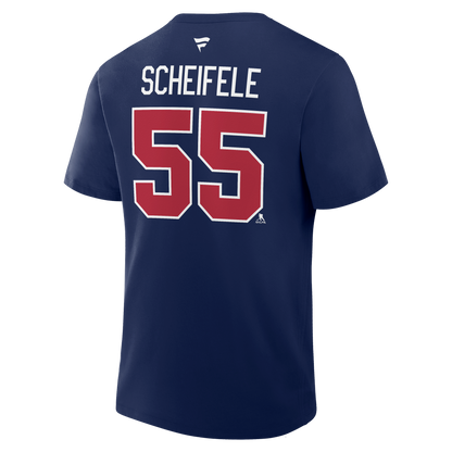 Mark Scheifele #55 Winnipeg Jets Fanatics Authentic Stack Name and Number T-Shirt - Navy