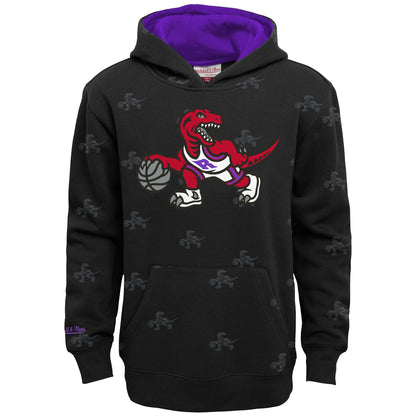 Youth Toronto Raptors AOP Mitchell & Ness Pullover Fleece Hoodie