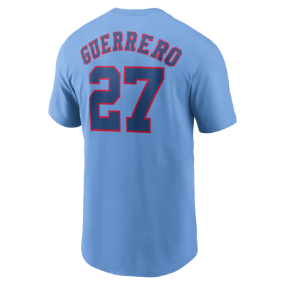Montreal Expos Valdimir Guerrero Sr. #27 Nike Name & Number T-Shirt - Valor Blue