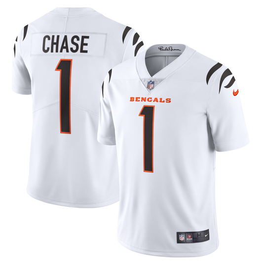 Ja'Marr Chase #1 Cincinnati Bengals White Nike Vapor F.U.S.E. Limited Jersey - Pro League Sports Collectibles Inc.