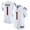 Ja'Marr Chase #1 Cincinnati Bengals White Nike Vapor F.U.S.E. Limited Jersey - Pro League Sports Collectibles Inc.
