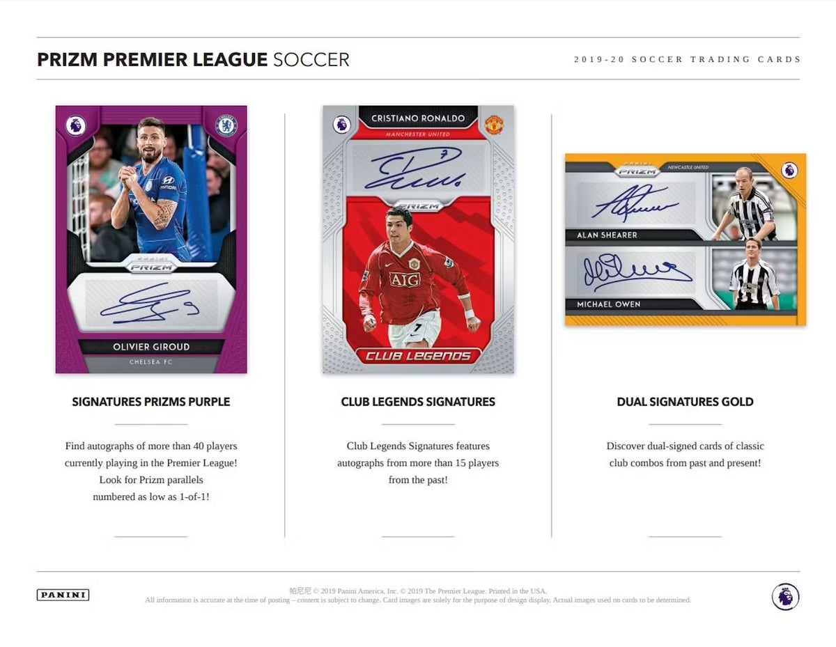 2019-20 Panini Prizm English Premier League Soccer Hobby box - 12 packs 12 Card Per Pack
