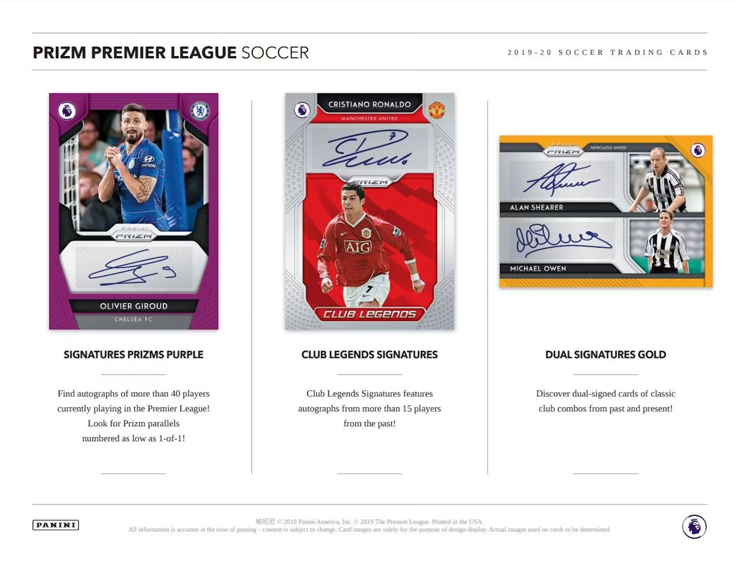 2019-20 Panini Prizm English Premier League Soccer Hobby box - 12 packs 12 Card Per Pack