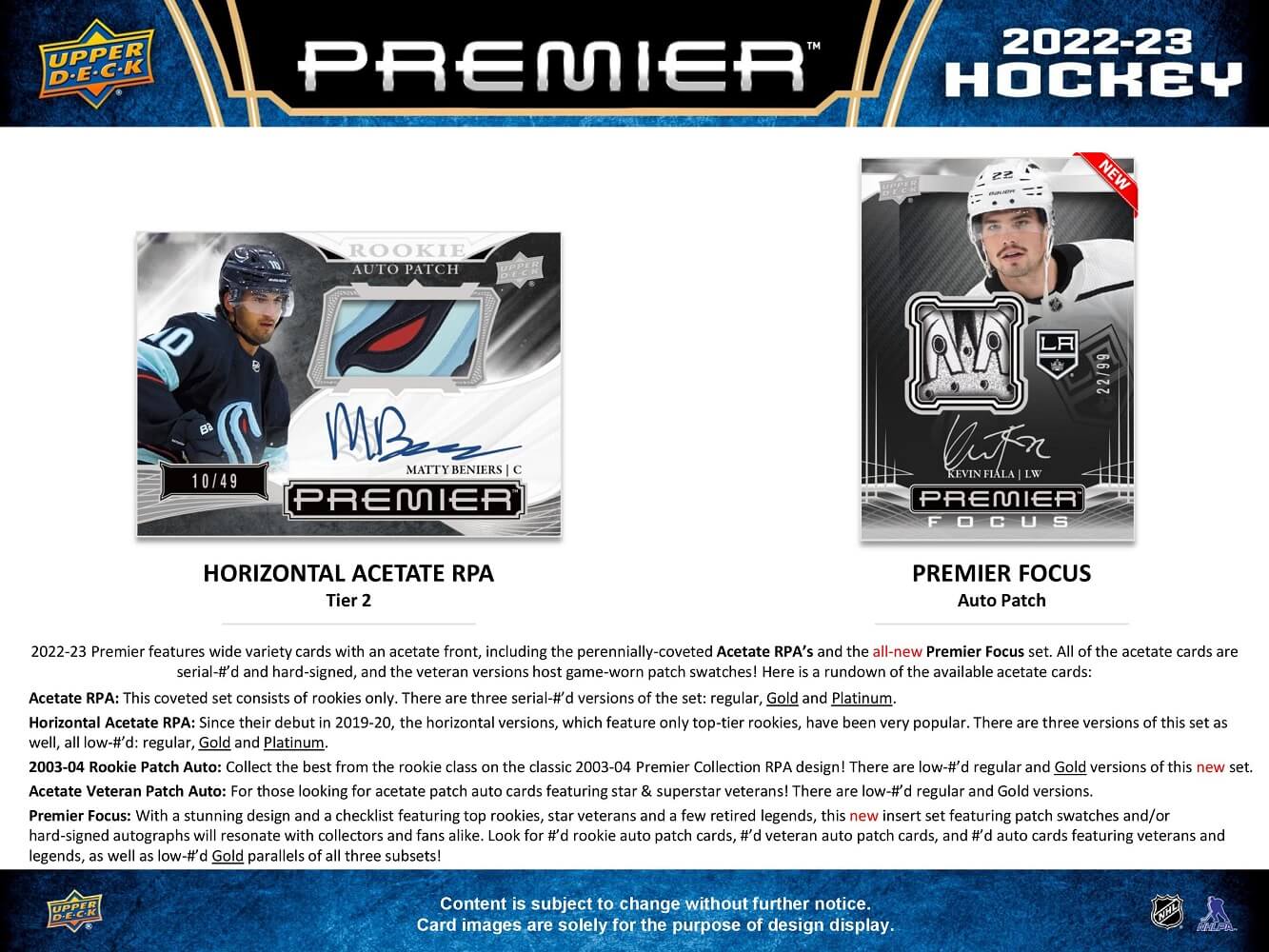 2022-23 Premier Upper Deck Hockey Cards Hobby Box