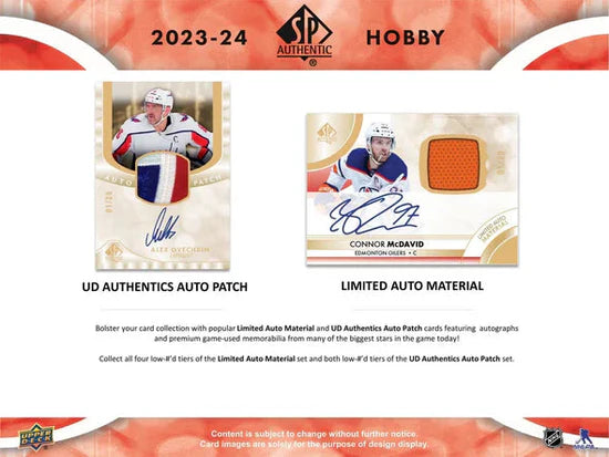 2023-24 Upper Deck SP Authentic Hockey Cards Hobby Box