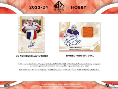 2023-24 Upper Deck SP Authentic Hockey Cards Hobby Box