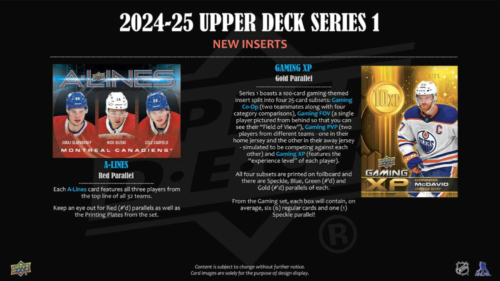 2024-25 Upper Deck Cards Series One Hobby Box