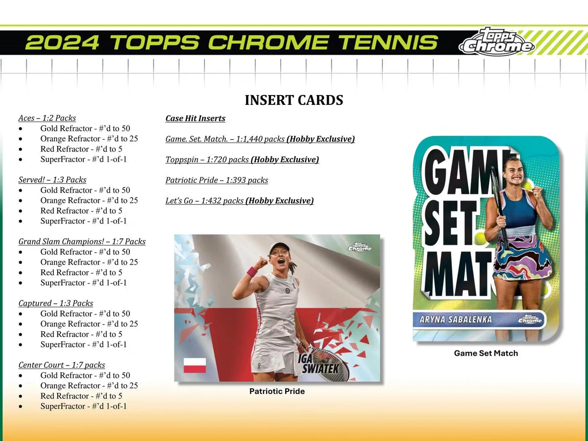 2024 Topps Chrome Collection Tennis Hobby Box