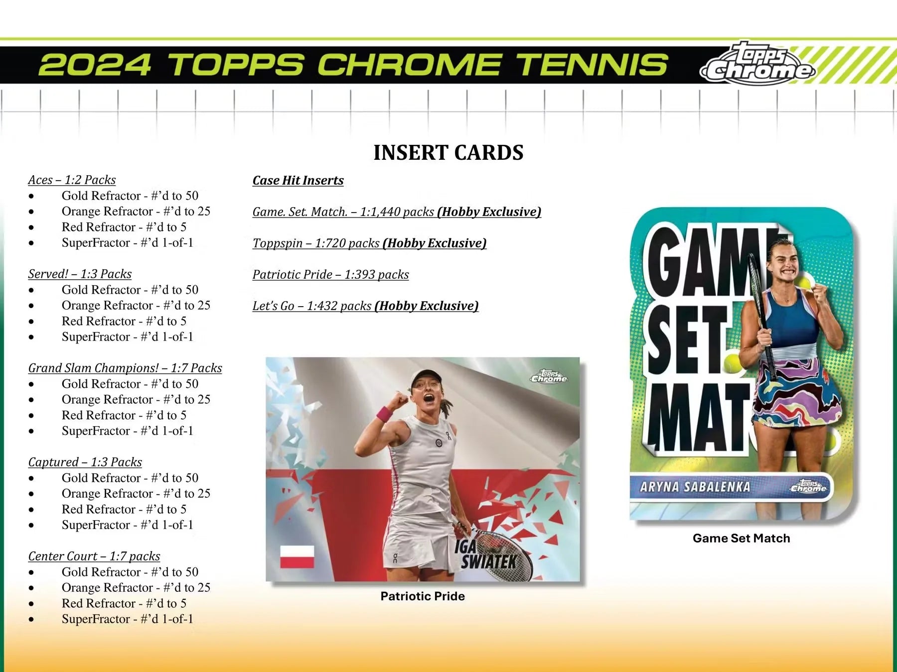 2024 Topps Chrome Collection Tennis Hobby Box