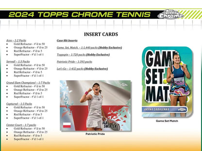 2024 Topps Chrome Collection Tennis Hobby Box
