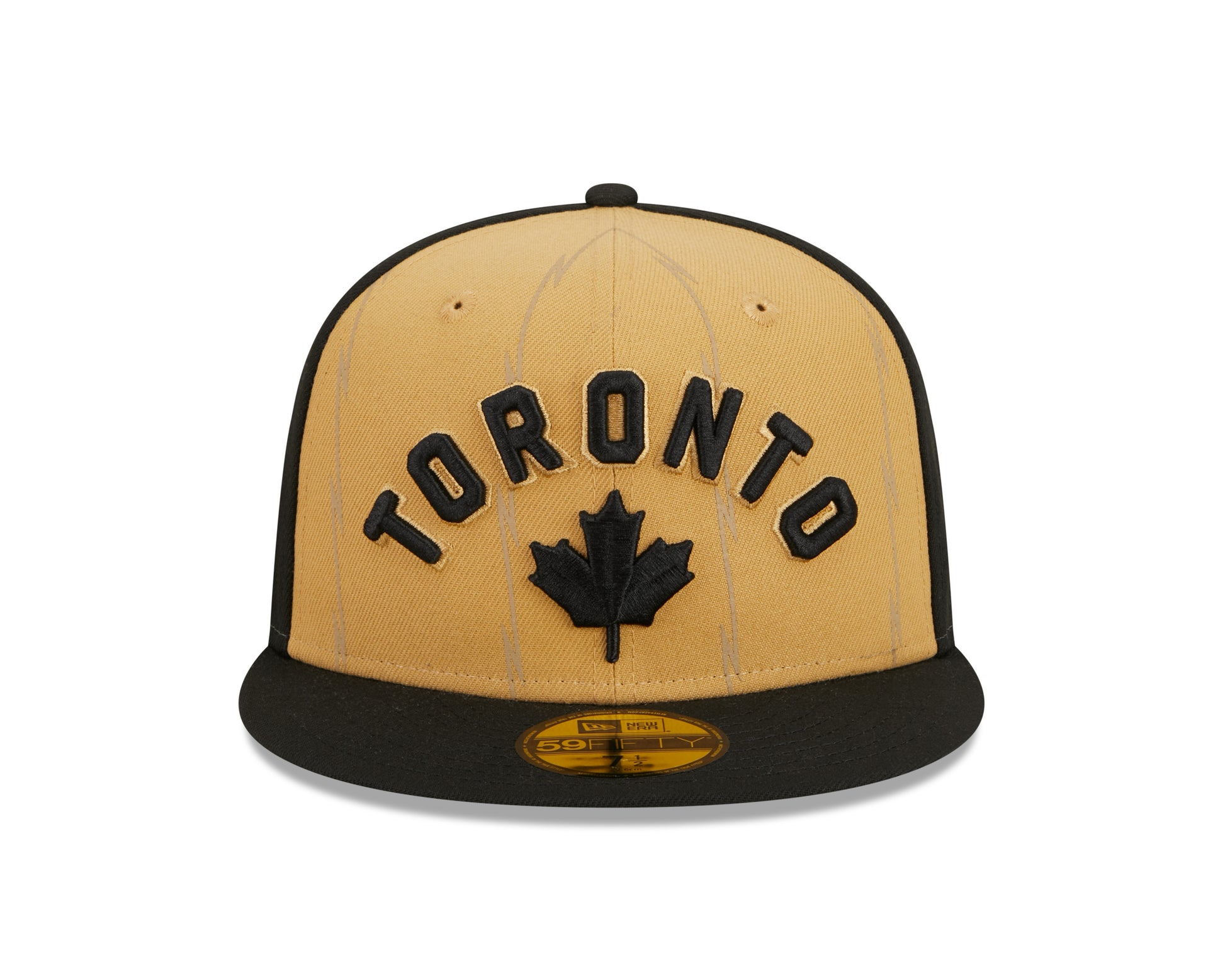 Toronto Raptors New Era City Edition 23/24 59FIFTY Fitted Hat - Tan/Black - Pro League Sports Collectibles Inc.