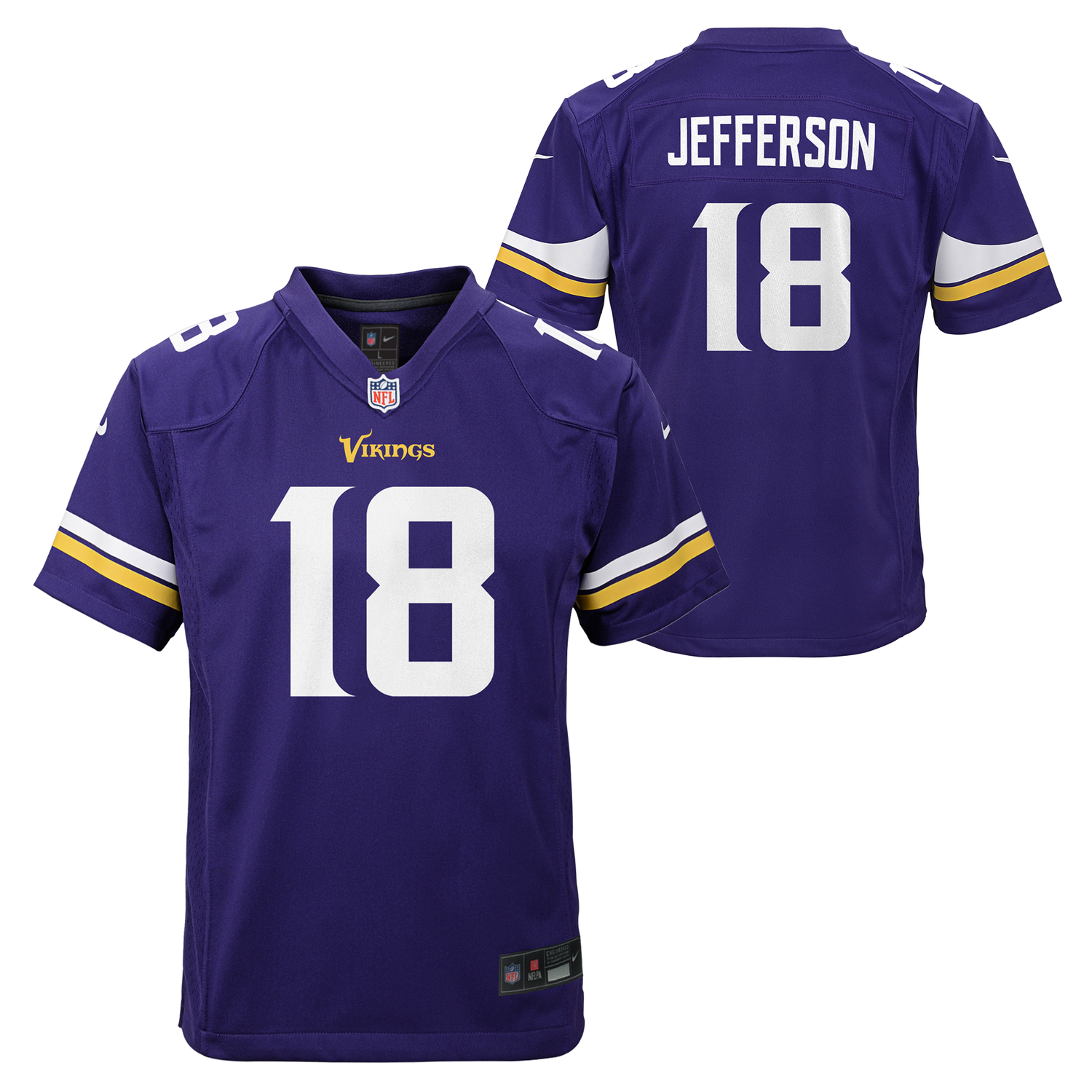 Youth Justin Jefferson #18 Minnesota Vikings Purple Nike - Game Jersey - Pro League Sports Collectibles Inc.
