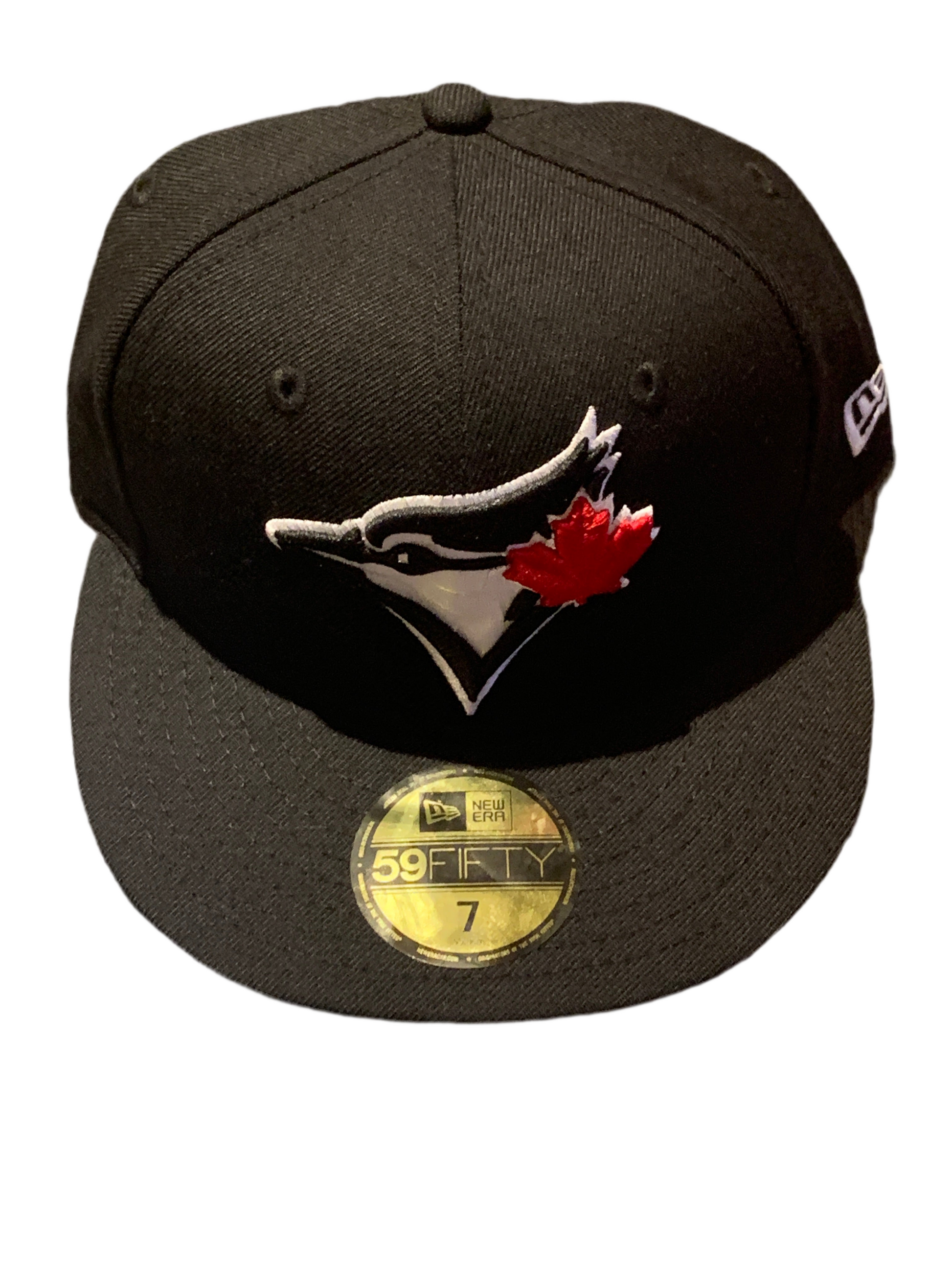 Toronto Blue Jays Black/White Red Leaf Logo 59fifty Fitted Hat