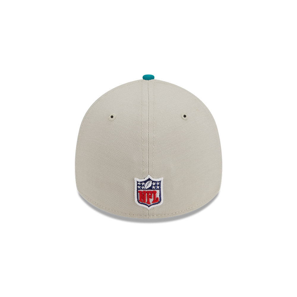 Miami Dolphins New Era 2023 Historic Sideline 39THIRTY Flex Hat - Cream/Teal - Pro League Sports Collectibles Inc.