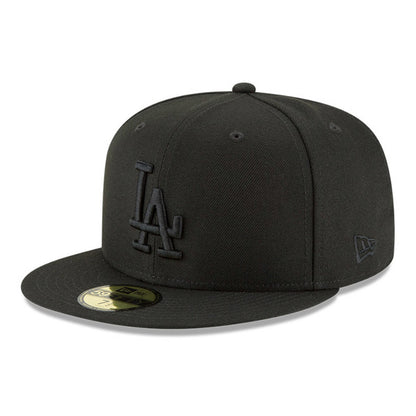 Los Angeles Dodgers Black on Black 59fifty Fitted Hat - Pro League Sports Collectibles Inc.