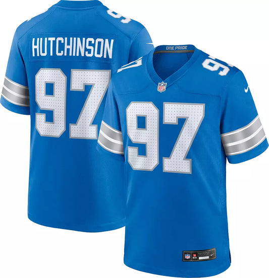 Aiden Hutchinson #97 Detroit Lions Nike Player Game Home Jersey - Blue