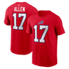 Buffalo Bills Josh Allen #17 Name & Number T-Shirt - Red - Pro League Sports Collectibles Inc.