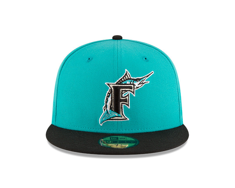 Florida Marlins 1997 World Series Wool Authentic Cooperstown Collection 59FIFTY Fitted Hat - Black/ Teal