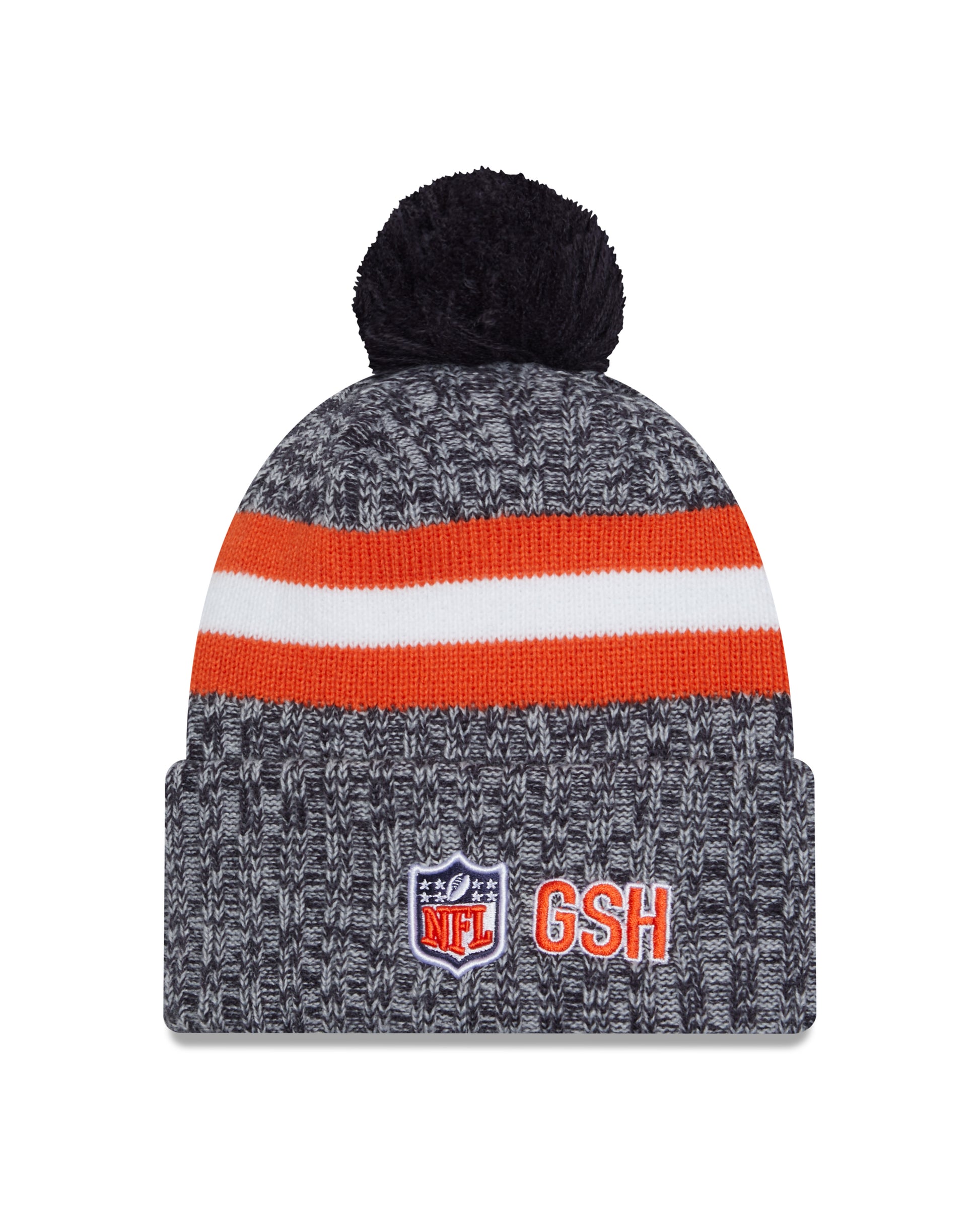 Chicago Bears New Era 2023 Sideline - Sport Cuffed Pom Knit Hat - Navy - Pro League Sports Collectibles Inc.