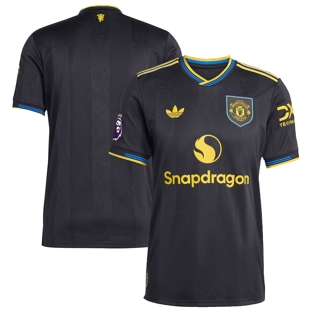 Mutd Kit Manchester United FC Adidas 2025/26 Third Kit Replica Jersey - Black ...
