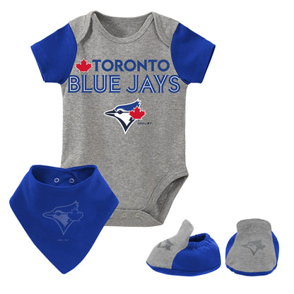 Infant Toronto Blue Jays Player Onesie 3 Piece Set With Bib & Booties - Pro League Sports Collectibles Inc.