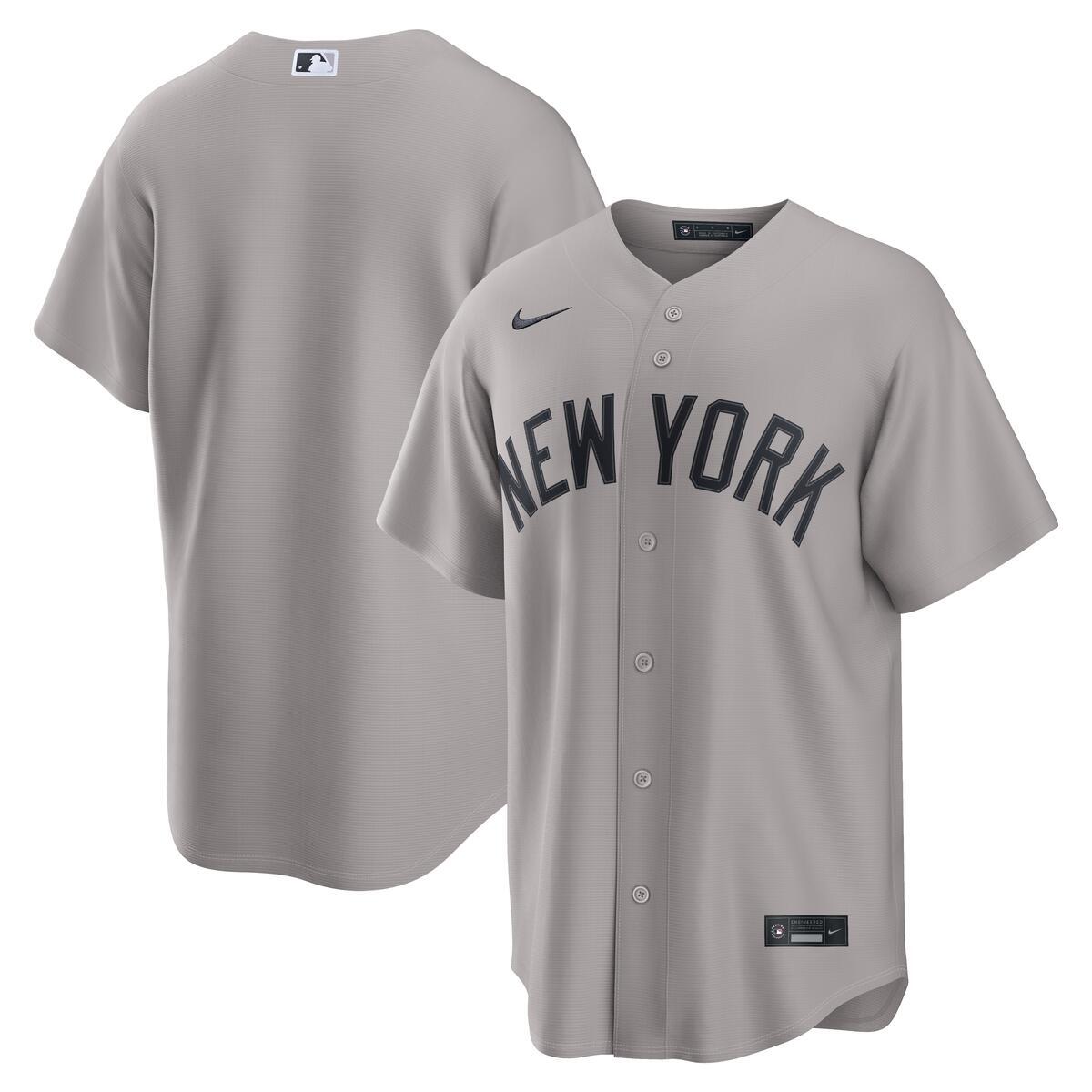 New York Yankees Nike Away Replica Team Jersey - Gray