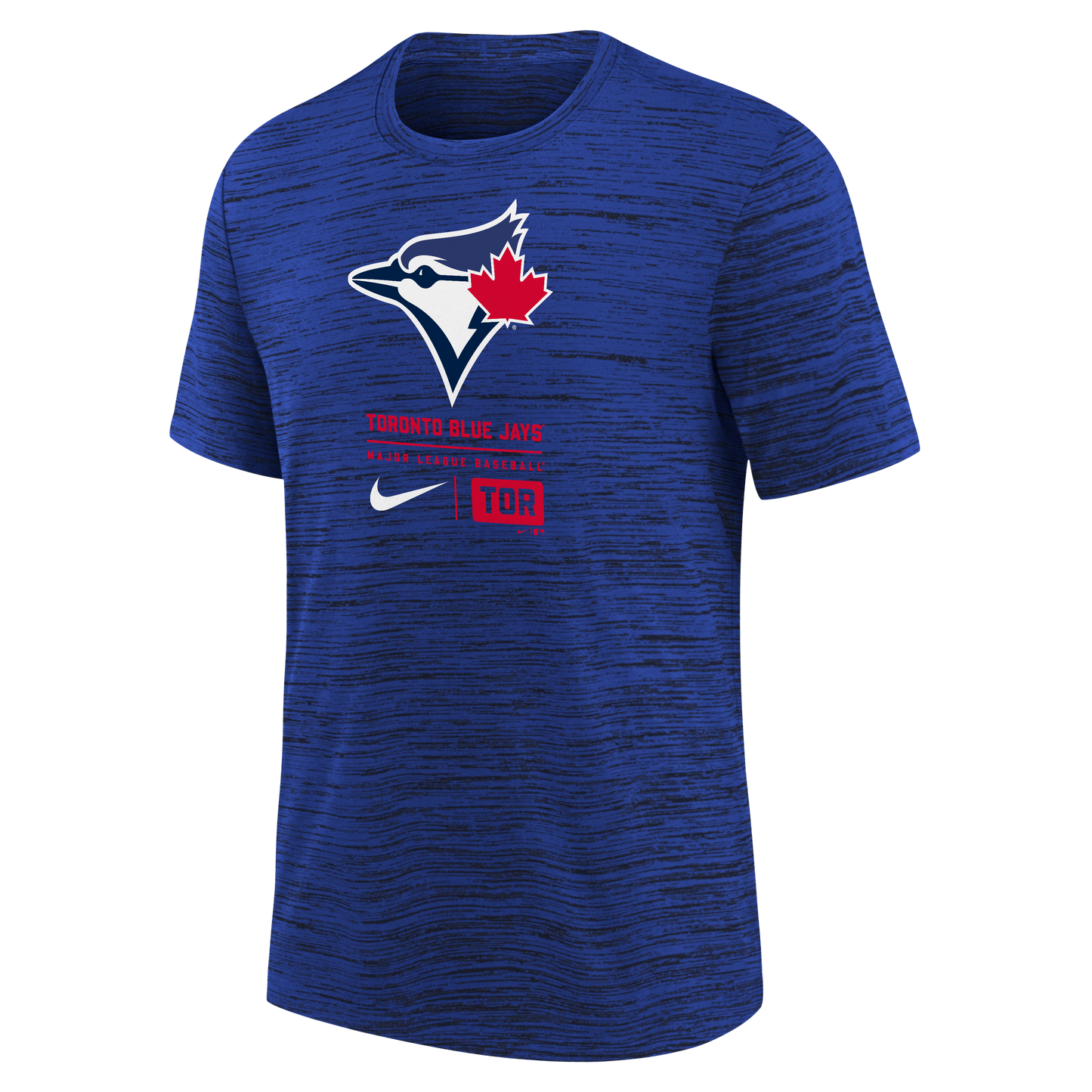 Youth Toronto Blue Jays Logo Velocity T-Shirt - Royal Blue - Pro League Sports Collectibles Inc.