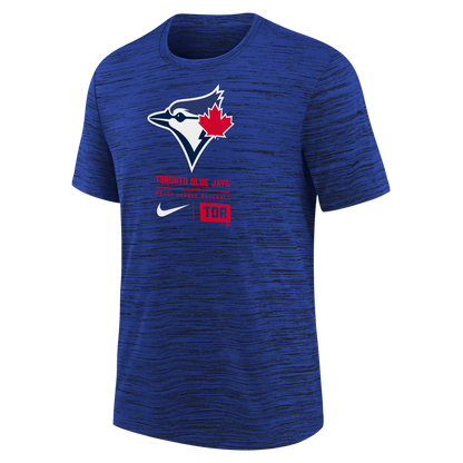 Youth Toronto Blue Jays Logo Velocity T-Shirt - Royal Blue - Pro League Sports Collectibles Inc.