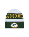 Green Bay Packers New Era 2023 Sideline Tech Cuffed Knit Hat - White/Green - Pro League Sports Collectibles Inc.