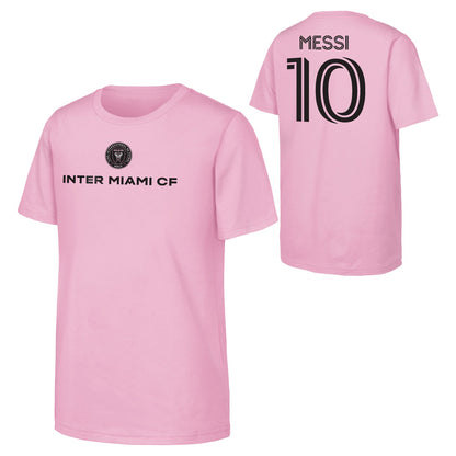 Youth Inter Miami CF Messi Primary Logo T-Shirt - Pink - Pro League Sports Collectibles Inc.