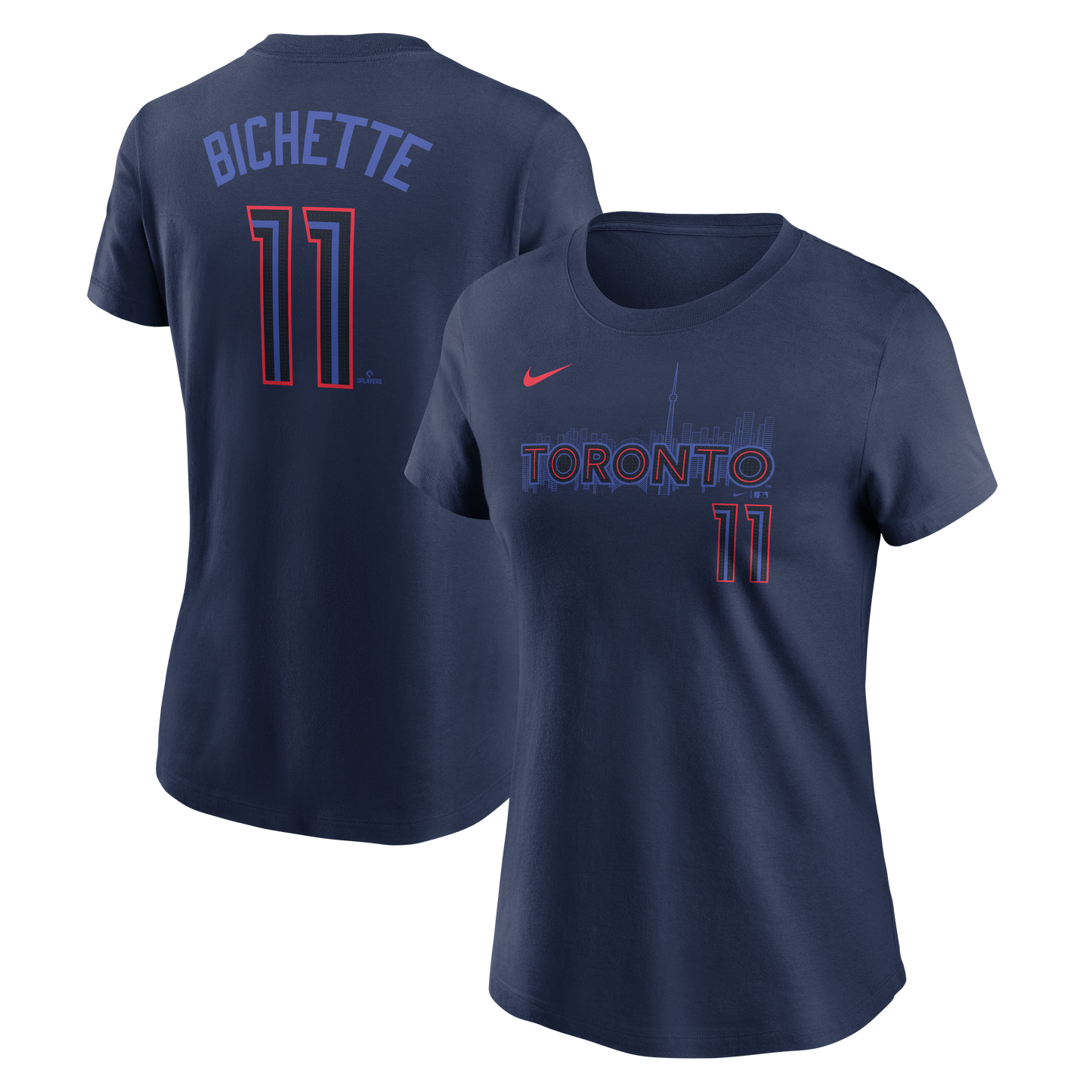 Women's Toronto Blue Jays Bo Bichette #11 Nike City Connect Name and Number T-Shirt