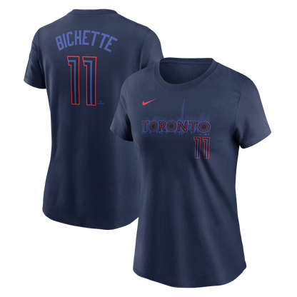 Women's Toronto Blue Jays Bo Bichette #11 Nike City Connect Name and Number T-Shirt