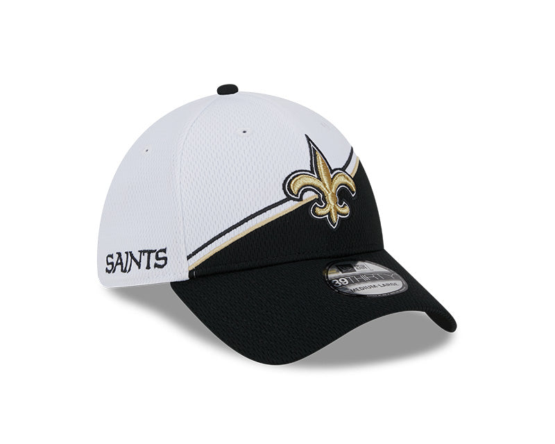 New Orleans Saints New Era 2023 Sideline 39THIRTY Flex Hat - White/Black - Pro League Sports Collectibles Inc.