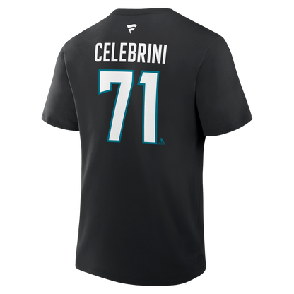 Macklin Celebrini  #71 San Jose Sharks Fanatics Authentic Stack Name and Number T-Shirt - Black